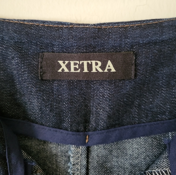 Xetra Pleated Exposed Button Front Wide Leg Denim Pants Size 38/XXS - Picture 13 of 16